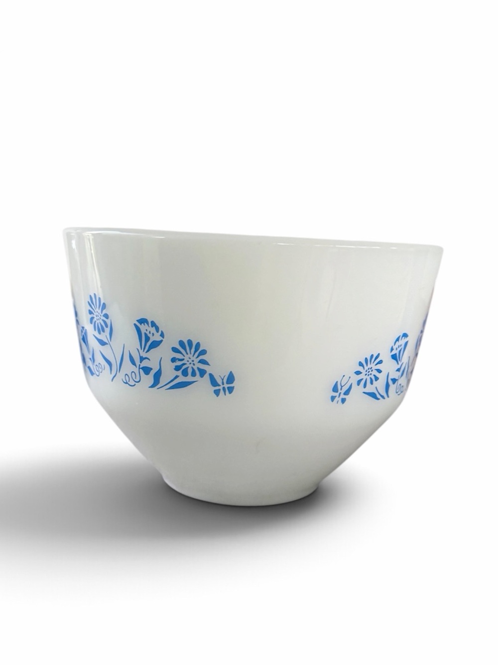 Vintage Federal Glass Blue Cornflower Mixing / Serving Bowl - Picture 3 of 6